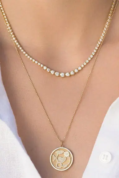 Jennifer Meyer Graduated Diamond Tennis Necklace | Thumbnail 4