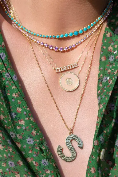 Jennifer Meyer Graduated Pink Sapphire Tennis Necklace | Thumbnail 2