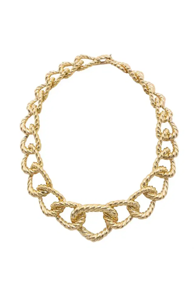 DAVID WEBB Graduated Rope Link Necklace