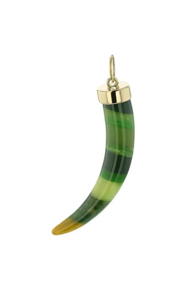 MARK DAVIS Green Bakelite Tusk Pendant