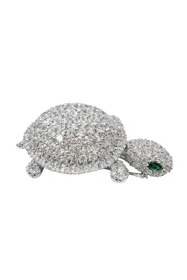FANTASIA by DESERIO Green Eyed Turtle Brooch | Thumbnail 1