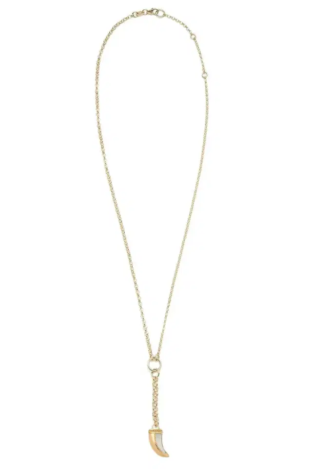Foundrae Green Prasiolite Small La Loba Claw Belcher Necklace