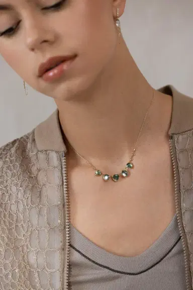 CELINE DAOUST Green Tourmaline and Diamond Necklace | Thumbnail 2 CELINE DAOUST Green Tourmaline and Diamond Necklace | Thumbnail 2