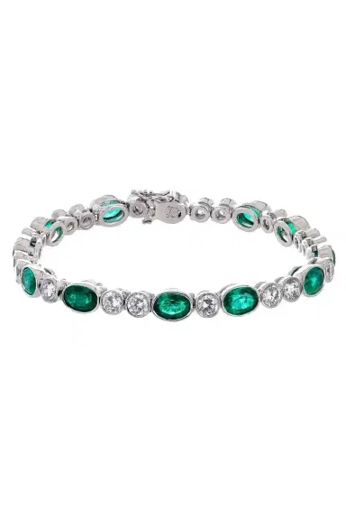 FANTASIA by DESERIO Green White Tennis Bracelet | Thumbnail 1 FANTASIA by DESERIO Green White Tennis Bracelet | Thumbnail 1