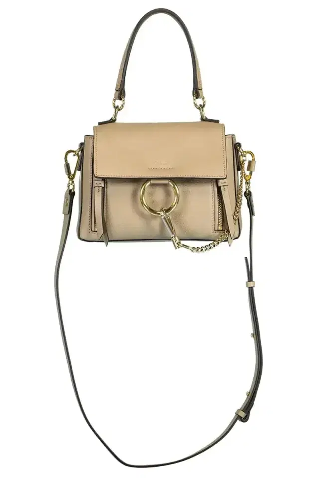 Grey Ring Detail Shoulder Bag