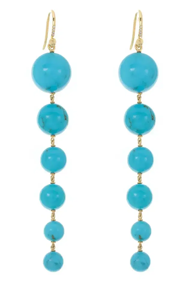 IRENE NEUWIRTH JEWELRY Gumball Turquoise Drop Earrings