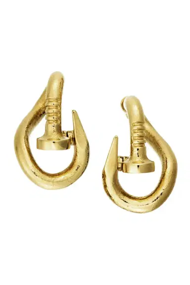DAVID WEBB Hammered Bent Nail Earrings | Thumbnail 1