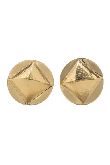 DAVID WEBB Hammered Large Bastille Stud Earrings | Thumbnail 1