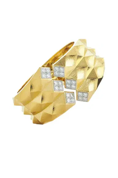 DAVID WEBB Hammered Origami Cuff Bracelet | Thumbnail 1