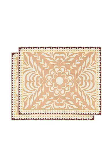 La DoubleJ Herringbone Placements Set Of 2 - Tudor Pink | Thumbnail 1