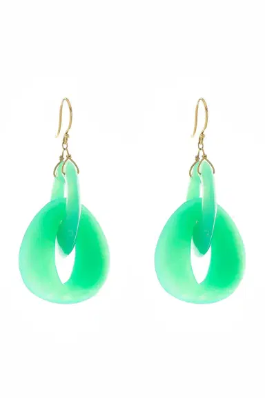 TEN THOUSAND THINGS Interlocking Chrysoprase Peacock Eye Earrings | Thumbnail 1 TEN THOUSAND THINGS Interlocking Chrysoprase Peacock Eye Earrings | Thumbnail 1