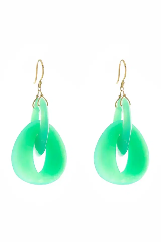 TEN THOUSAND THINGS Interlocking Chrysoprase Peacock Eye Earrings