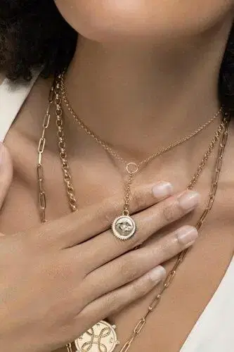 Foundrae Internal Compass Small Mixed Belcher Extension Chain Necklace | Thumbnail 2