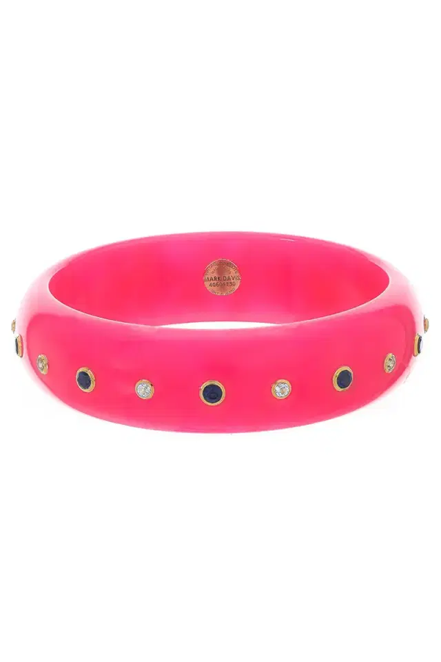 MARK DAVIS Iolite Topaz Pink Bakelite Bangle
