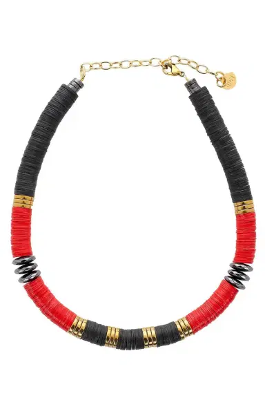 HIJAS DE PUKA Jaipur Black Red Hematite Necklace | Thumbnail 1