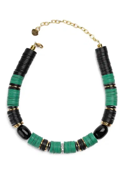 HIJAS DE PUKA Jaipur Green Black Two Beaded Necklace | Thumbnail 1 HIJAS DE PUKA Jaipur Green Black Two Beaded Necklace | Thumbnail 1