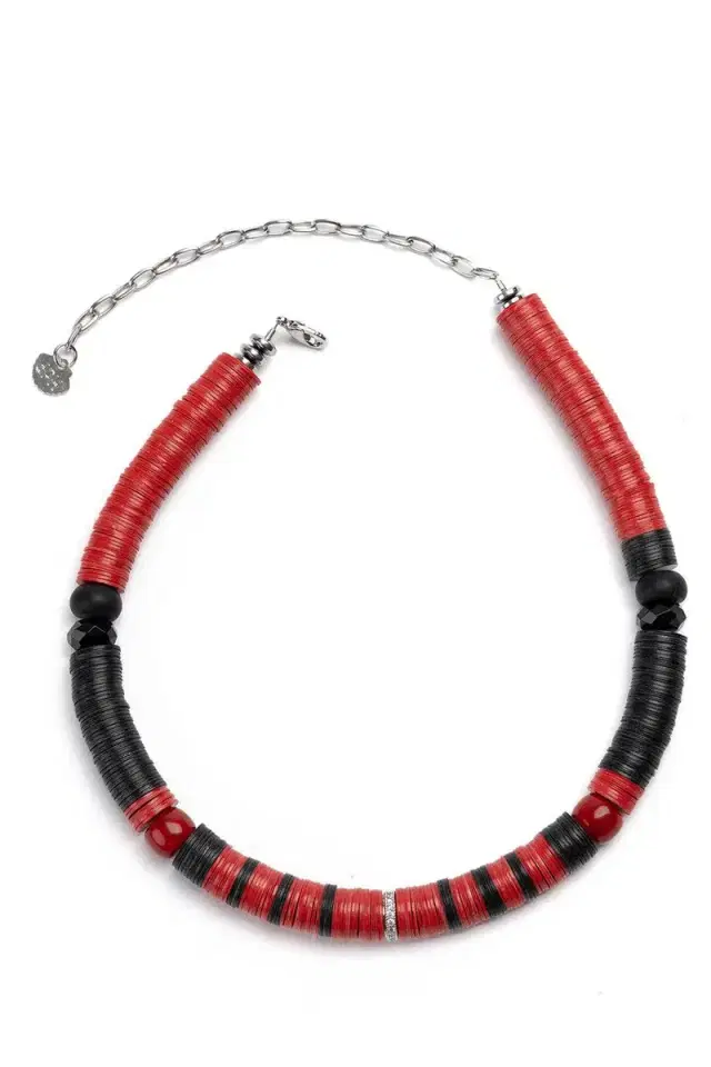 Jaipur Red Black Lati Necklace