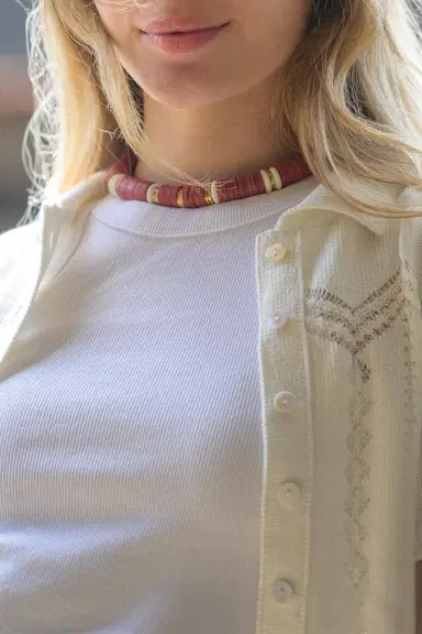 HIJAS DE PUKA Jaipur Red Bone African Beaded Necklace | Thumbnail 2 HIJAS DE PUKA Jaipur Red Bone African Beaded Necklace | Thumbnail 2