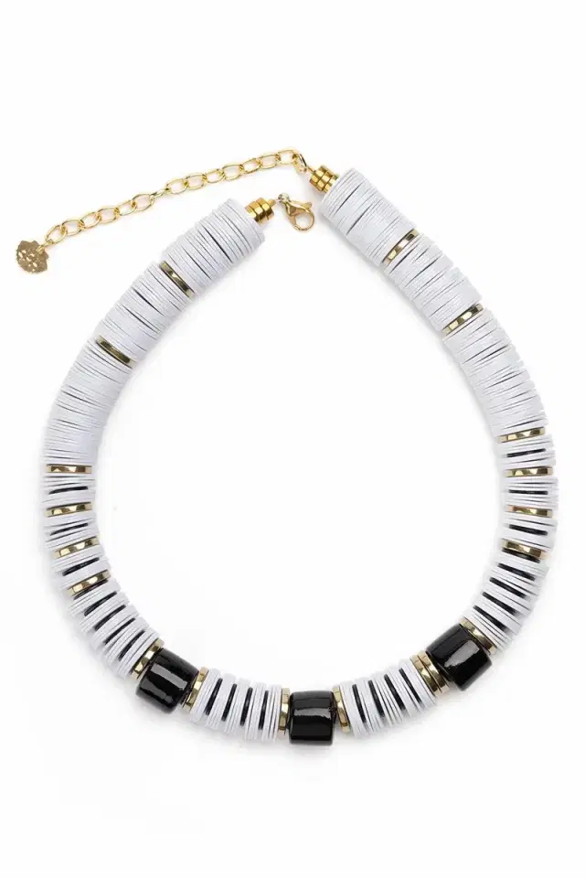 HIJAS DE PUKA Jaipur White Three Glass Beaded Necklace