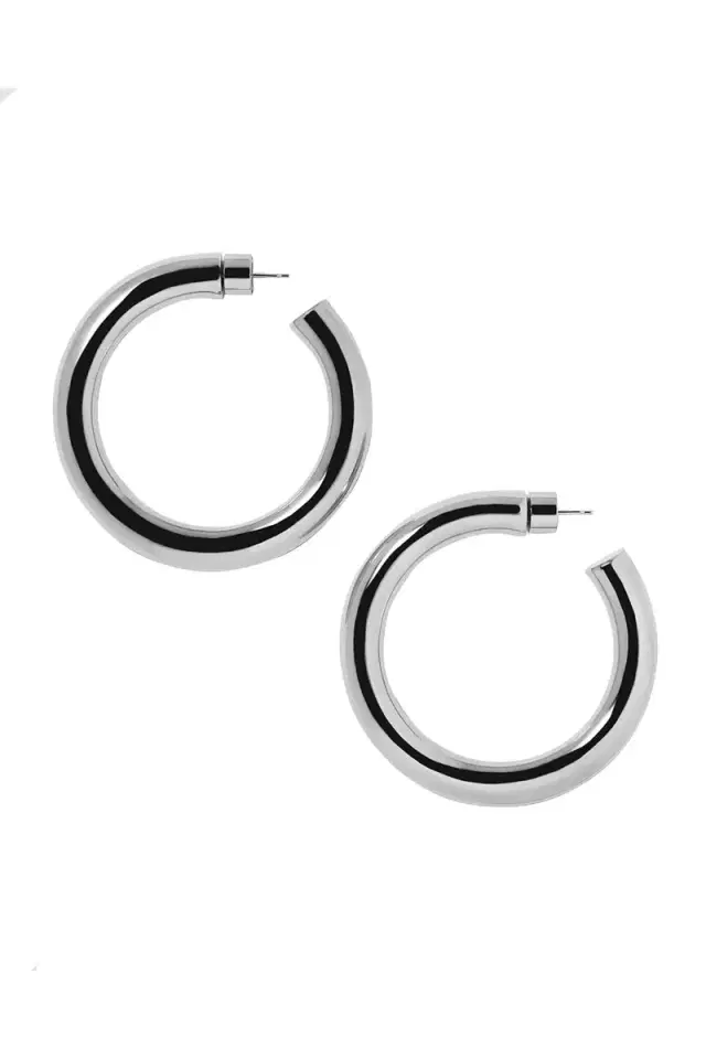 Jennifer Fisher Jamma Baby Hoop Earrings - 1.5in - Silver