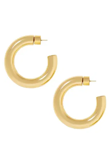 Jennifer Fisher Jamma Mini Hoop Earrings - Yellow Gold - 1in | Thumbnail 1