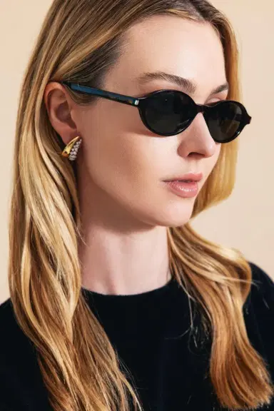 Saint Laurent Jeanne Oval Angle Sunglasses | Thumbnail 2