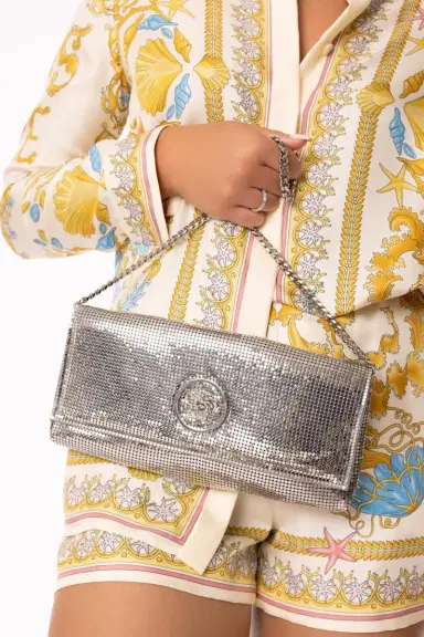 Versace La Medusa Clutch - Silver Mesh | Thumbnail 2