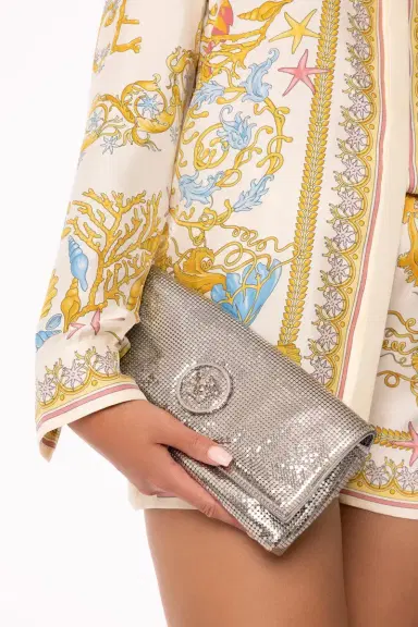 Versace La Medusa Clutch - Silver Mesh | Thumbnail 4