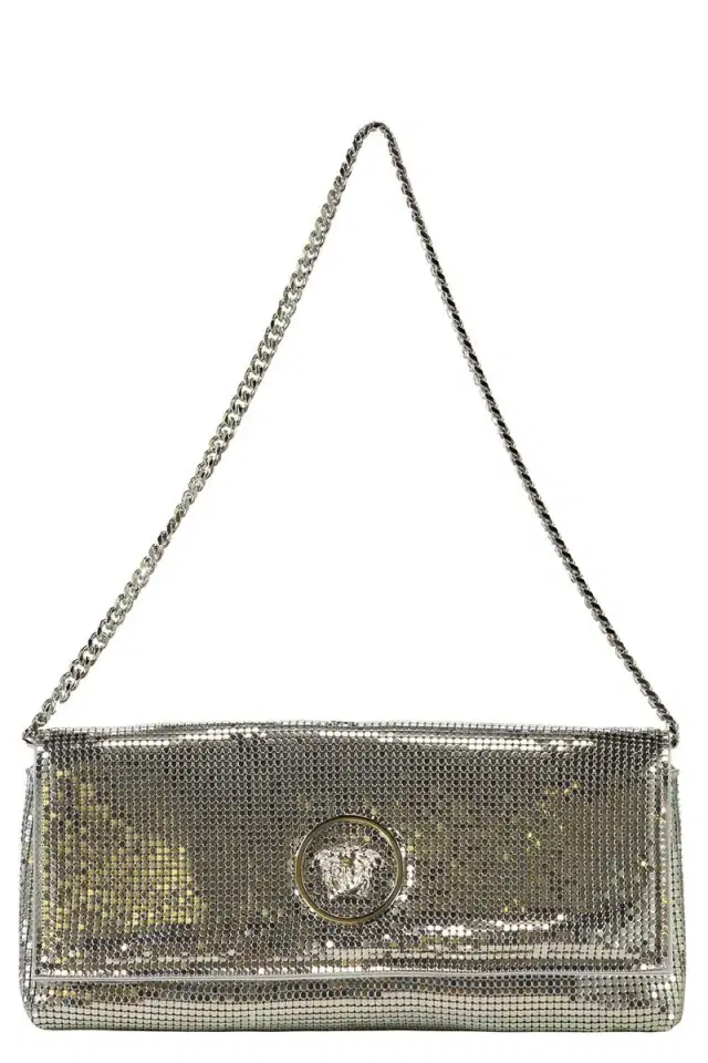 Versace La Medusa Clutch - Silver Mesh