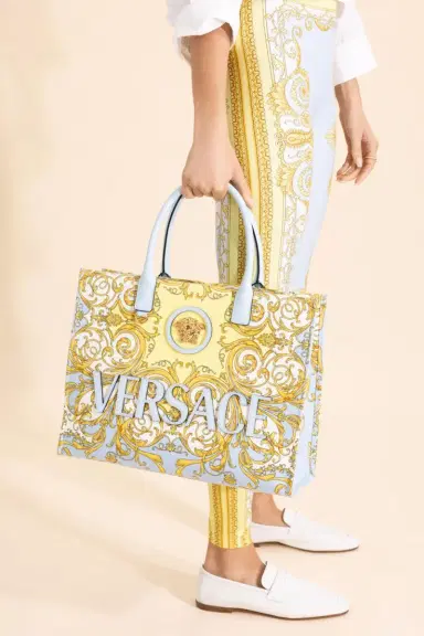 Versace La Medusa Large Tote Bag - Light Blue | Thumbnail 4 Versace La Medusa Large Tote Bag - Light Blue | Thumbnail 4