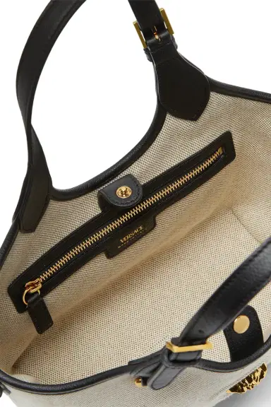 Versace La Medusa Mini Tote Bag - Black | Thumbnail 5