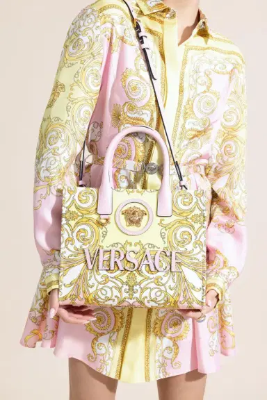 Versace La Meduse Small Tote Bag - Pastel Pink Multi | Thumbnail 2 Versace La Meduse Small Tote Bag - Pastel Pink Multi | Thumbnail 2