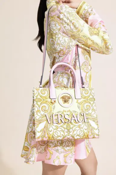 Versace La Meduse Small Tote Bag - Pastel Pink Multi | Thumbnail 3 Versace La Meduse Small Tote Bag - Pastel Pink Multi | Thumbnail 3