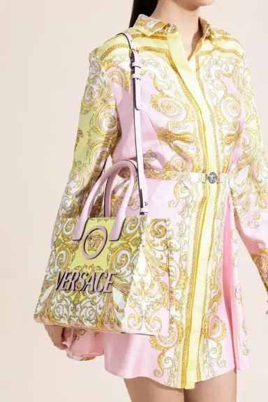Versace La Meduse Small Tote Bag - Pastel Pink Multi | Thumbnail 4 Versace La Meduse Small Tote Bag - Pastel Pink Multi | Thumbnail 4