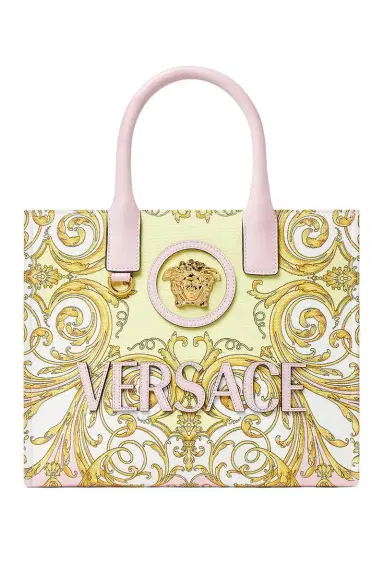 Versace La Meduse Small Tote Bag - Pastel Pink Multi | Thumbnail 1 Versace La Meduse Small Tote Bag - Pastel Pink Multi | Thumbnail 1