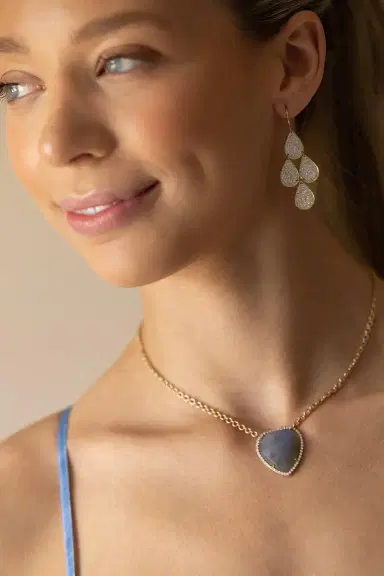 IRENE NEUWIRTH JEWELRY Labradorite Diamond Heart Necklace | Thumbnail 2