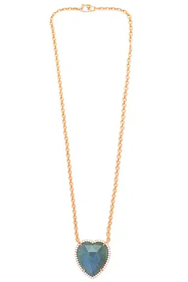 IRENE NEUWIRTH JEWELRY Labradorite Diamond Heart Necklace | Thumbnail 3