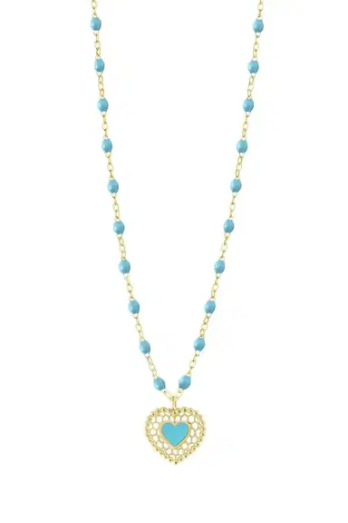 Gigi Clozeau Lace Heart Necklace - 16.5in - Turquoise | Thumbnail 1 Gigi Clozeau Lace Heart Necklace - 16.5in - Turquoise | Thumbnail 1