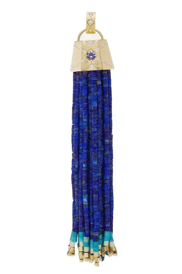 Lapis Beaded Tassel