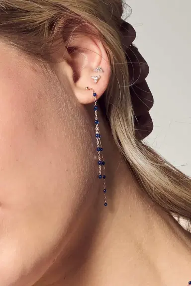 Gigi Clozeau Lapis Classic Gigi Dangling Earrings - Yellow Gold | Thumbnail 2