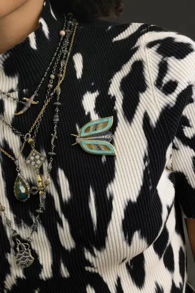 SEVAN BICAKCI Lapis Diamond Mosaic Butterfly Pin | Thumbnail 4