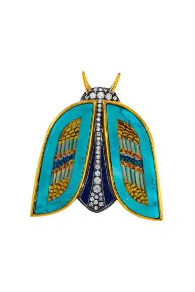 SEVAN BICAKCI Lapis Diamond Mosaic Butterfly Pin | Thumbnail 1