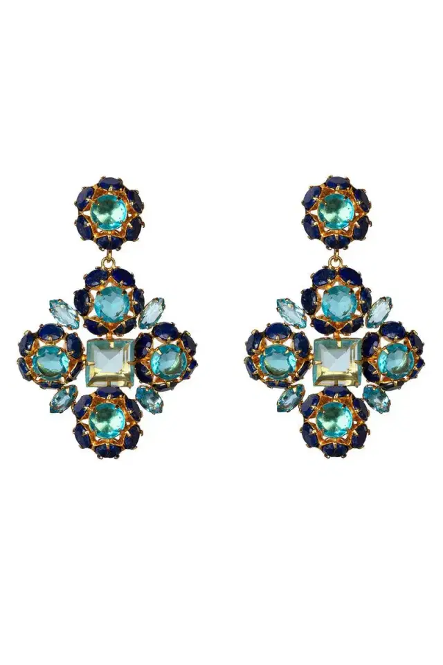 BOUNKIT JEWELRY Lapis Quartz Ariadne Earrings