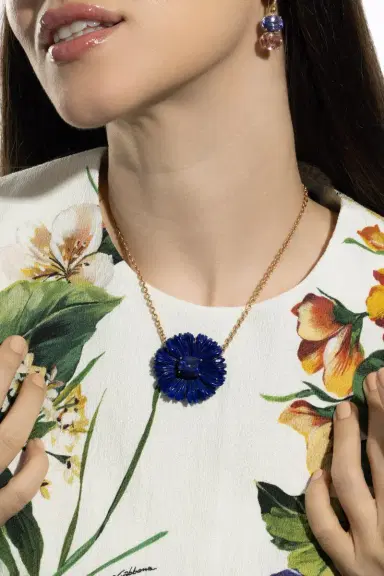 IRENE NEUWIRTH JEWELRY Lapis Tanzanite Tropical Flower Necklace | Thumbnail 2 IRENE NEUWIRTH JEWELRY Lapis Tanzanite Tropical Flower Necklace | Thumbnail 2