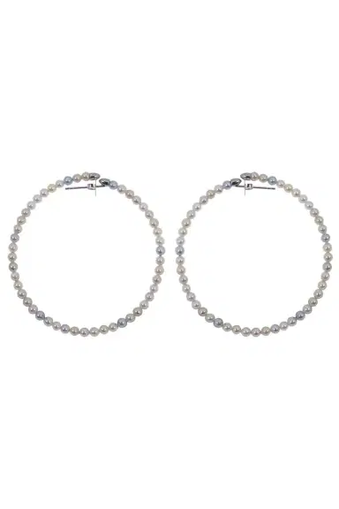BAGGINS Large Akoya Hoops | Thumbnail 3
