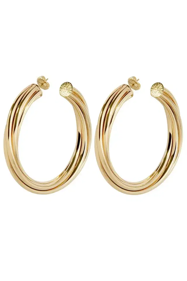 Gas Bijoux Large Atik Hoop Earrings