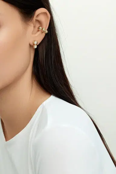 Melissa Kaye Large Audrey Double Stud Earrings | Thumbnail 2