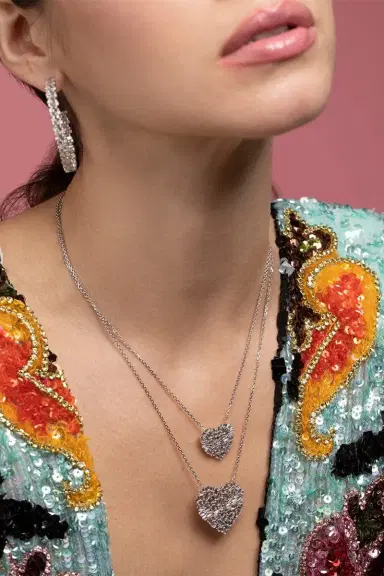 Suzanne Kalan Large Baguette Diamond Heart Necklace | Thumbnail 3