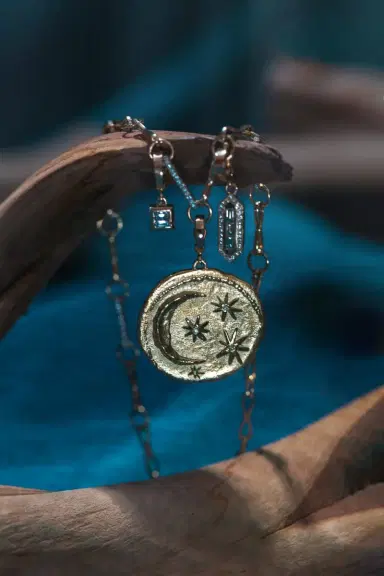 Azlee Large Cosmic Diamond Coin Charm | Thumbnail 4