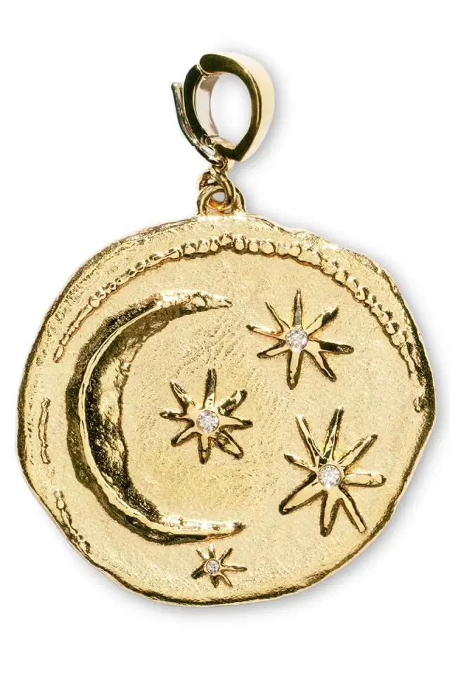 Azlee Large Cosmic Diamond Coin Charm